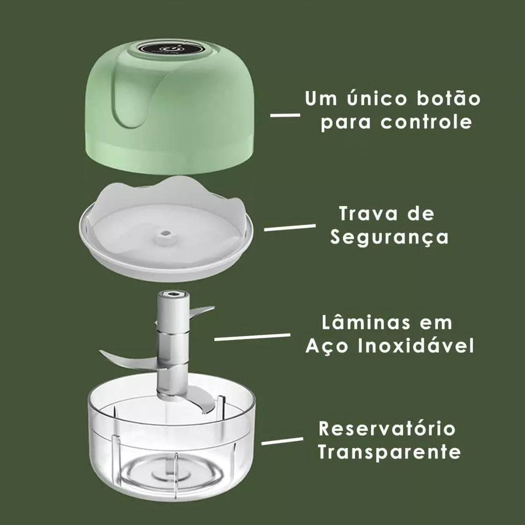 Mini Processador Triturador Elétrico De Alimentos 250m 3 Lâminas - 2