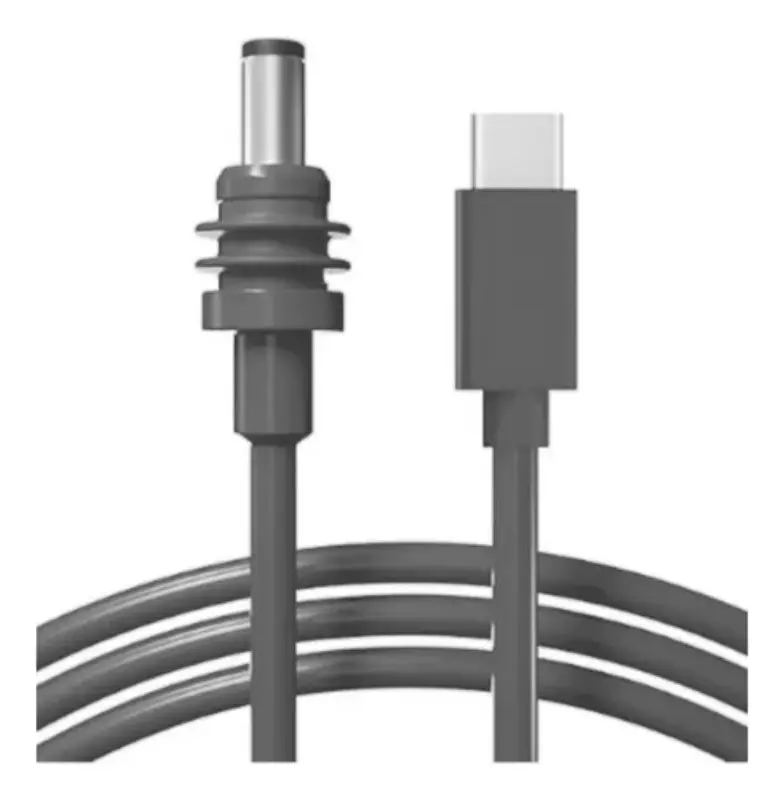 Cabo Carregador Dc Plug Tipo-c 2m Para Starlink Mini Preto Preto 12v/24v - 1