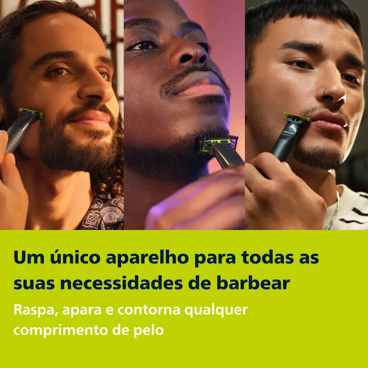 Barbeador e Aparador Elétrico Philips OneBlade 2 Pentes, Sem Fio e À Prova D'Água - QP1424/10 - 2