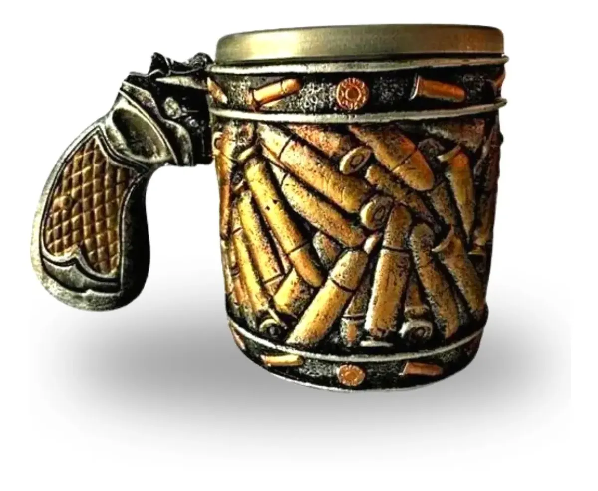 Caneca Revólver Bala Atirador - Resina - Inox Bar - 2