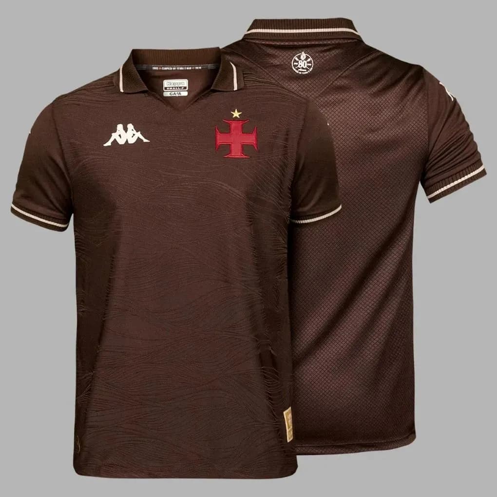 Camisa Kombat Vasco III 25/26 s/n Jogador Kappa Masculina - Marrom Tam GG - 1