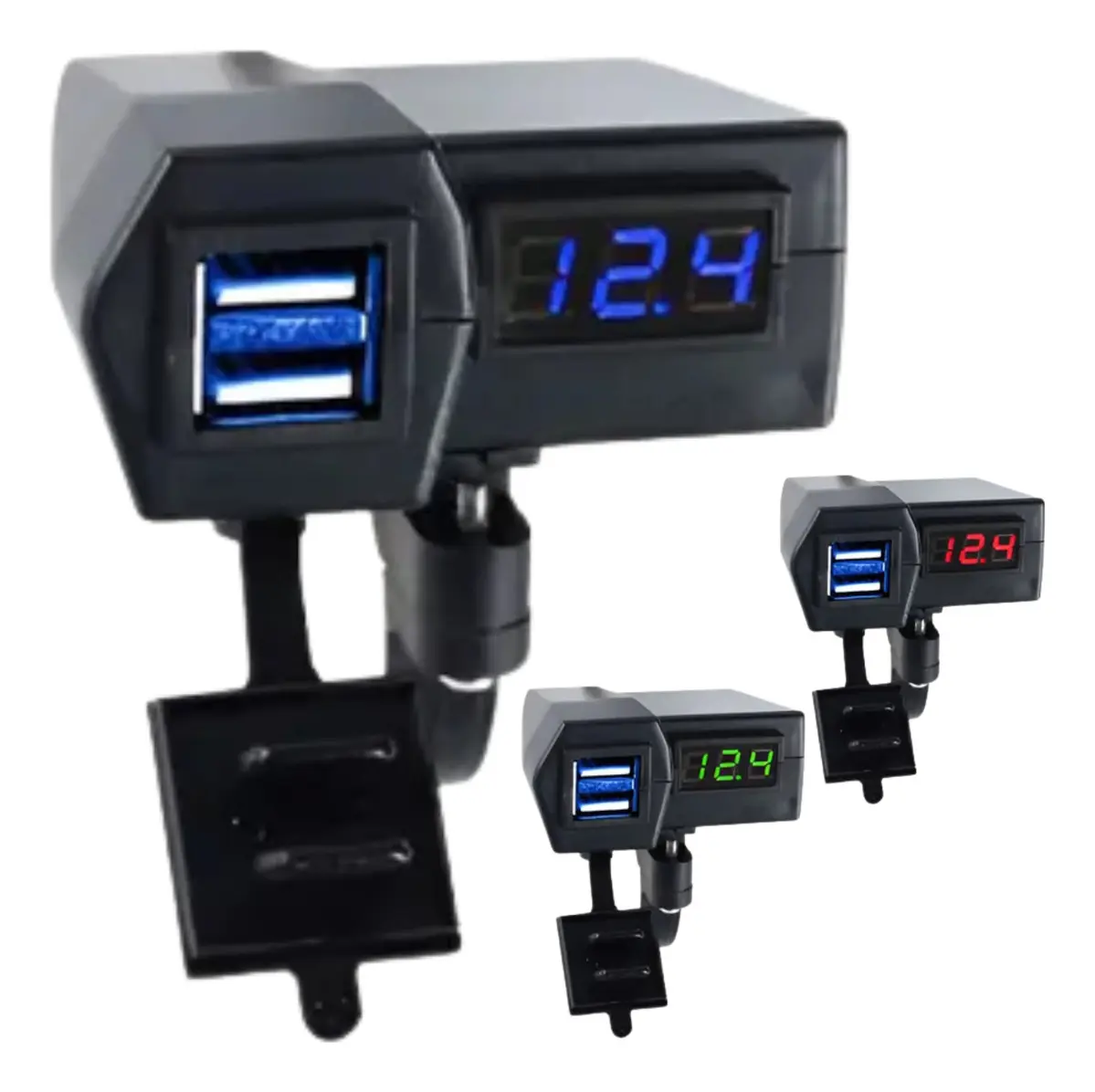 Tomada Moto Carregador Dupla Usb Celular Isqueiro Adaptador - 1