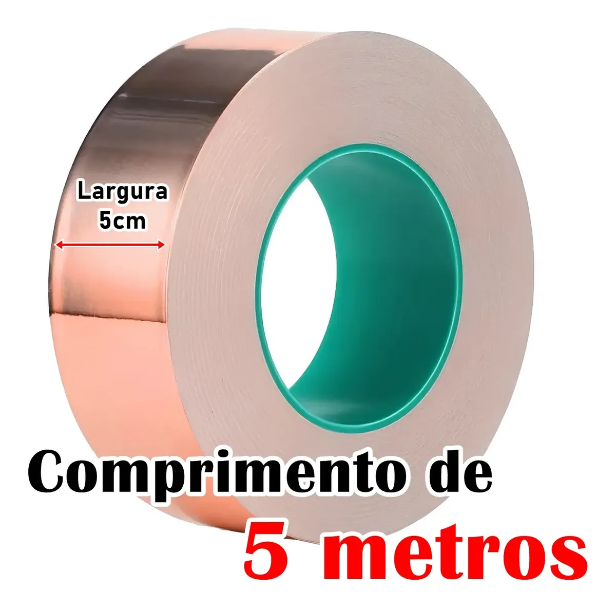 Fita Cobre Adesiva Blindagem Rolo Guitarra Baixo 5m X 50mm - 1