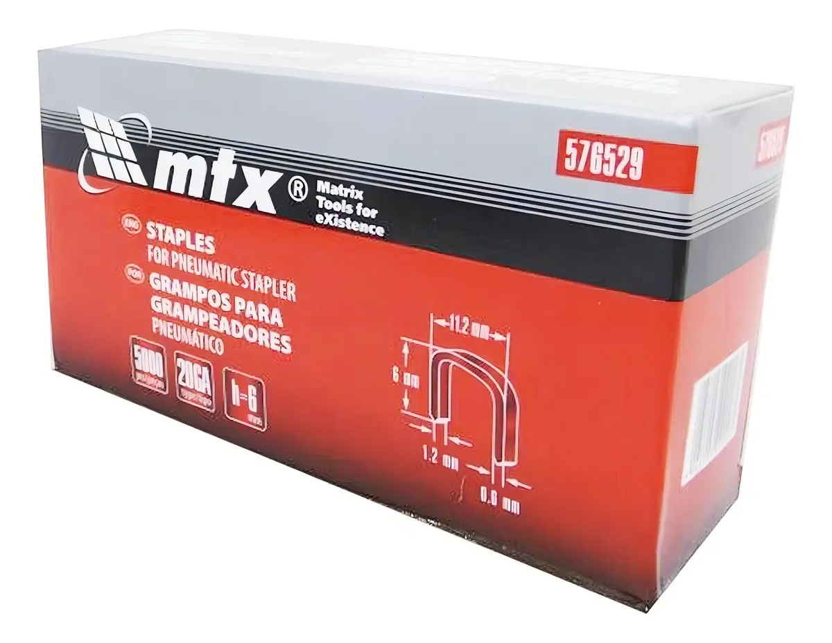 Grampos Grampeador Pneumático 6mm 5000 Pçs 576529 - Mtx - 1